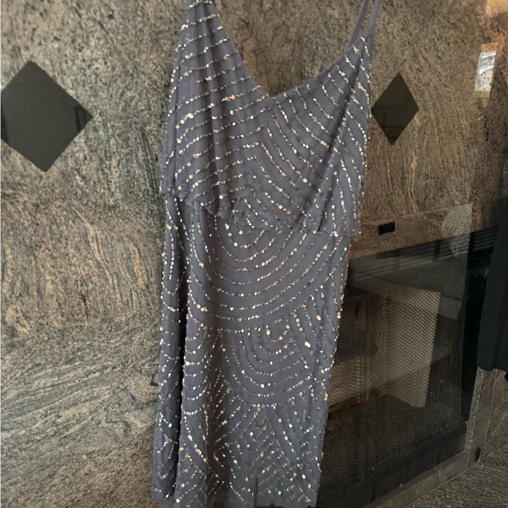 Elegant Grey Sequin Dress